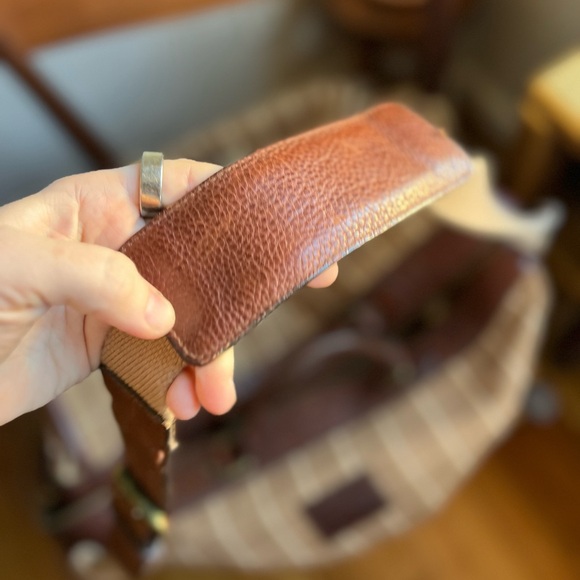 Vintage Polo Ralph Lauren Equestrian Plaid Leather Weekender Satchel Bag Travel - Picture 10 of 16